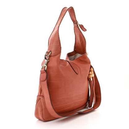 Gucci Pebbled Calfskin Medium New Jackie Shoulder Bag Coral 3 of 15