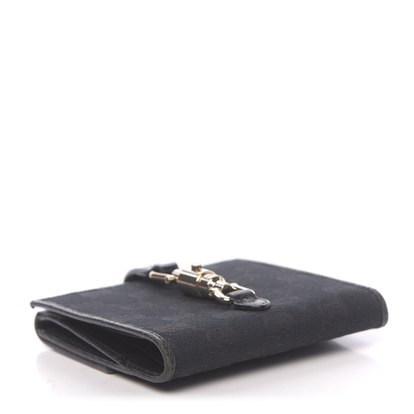 Monogram Piston Lock Compact Wallet Black