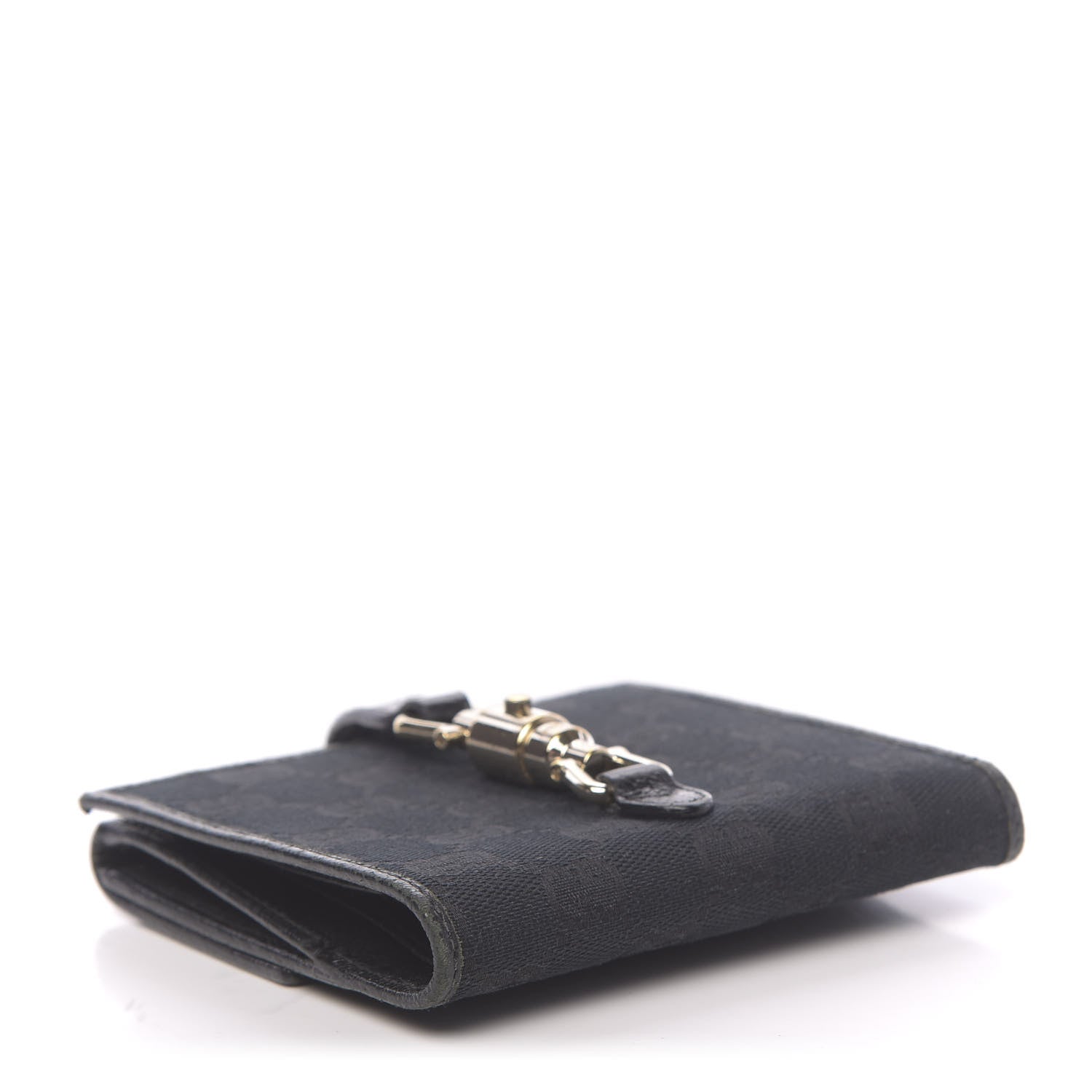 Gucci Monogram Piston Lock Compact Wallet Black 4 of 8