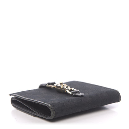 Gucci Monogram Piston Lock Compact Wallet Black 4 of 8