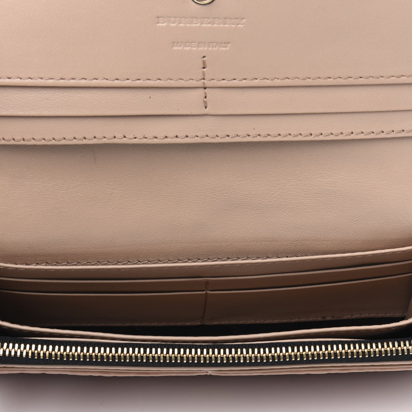 Signature Grain Calfskin Continental Wallet Apricot
