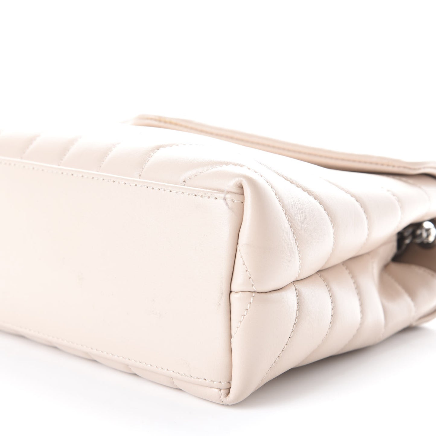 Calfskin Y Quilted Monogram Small Loulou Chain Satchel Porcellana