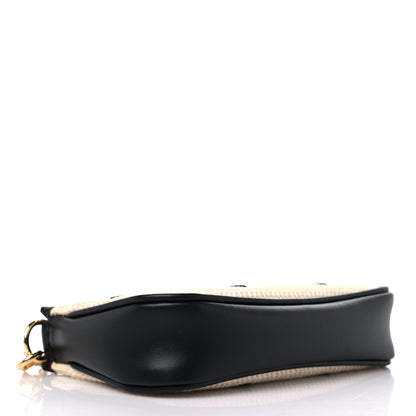 Louis Vuitton Cotton Monogram Giant Mini Pochette Accessories Beige Black 4 of 9