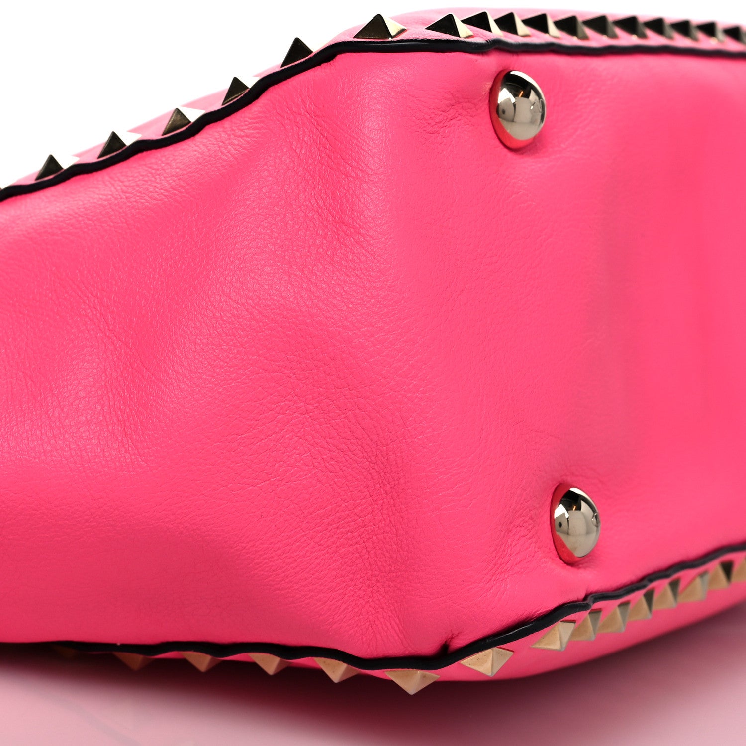 Valentino Garavani Vitello Small Rockstud Tote Fuxia Fluo 5 of 9
