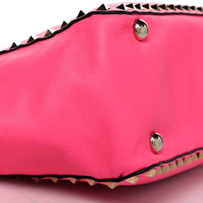 Valentino Garavani Vitello Small Rockstud Tote Fuxia Fluo 5 of 9