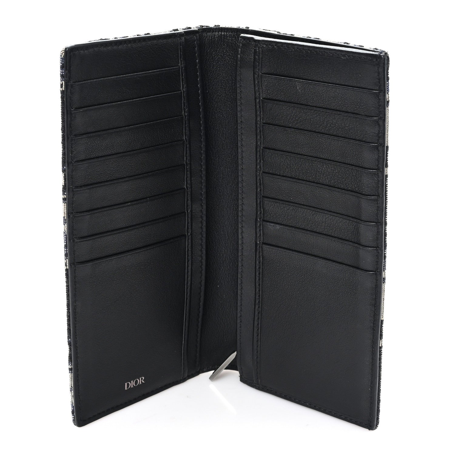 Christian Dior Oblique Long Vertical Wallet Blue Multicolor 5 of 8