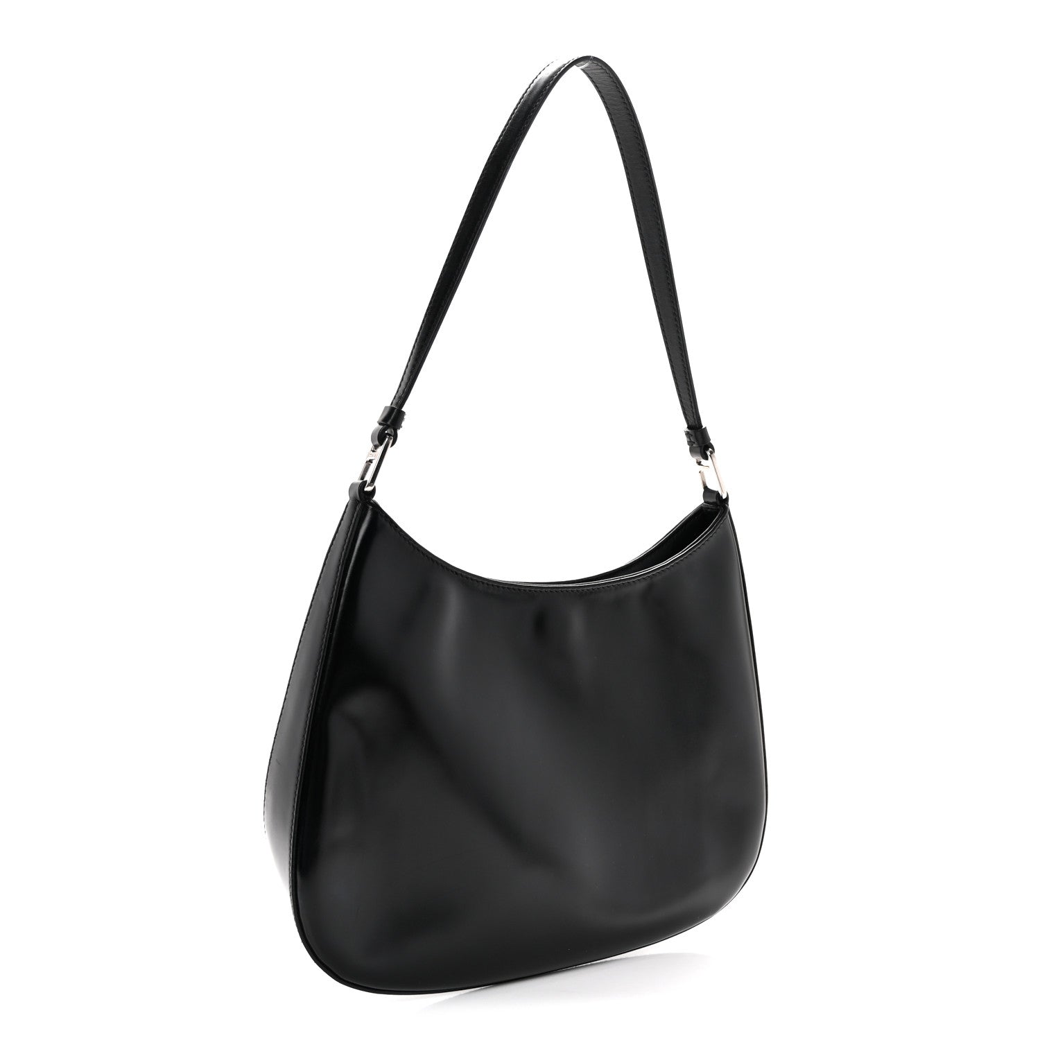 Prada Spazzolato Cleo Shoulder Bag Black 3 of 10