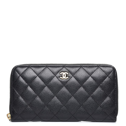 Chanel Caviar Quilted Large Gusset Zip Around Wallet Black 1 of 9