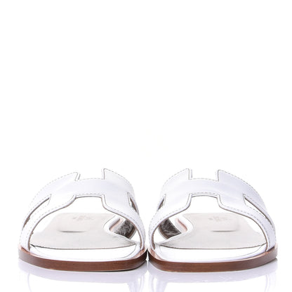 Hermes Box Calfskin Oran Sandals 36 White 2 of 11