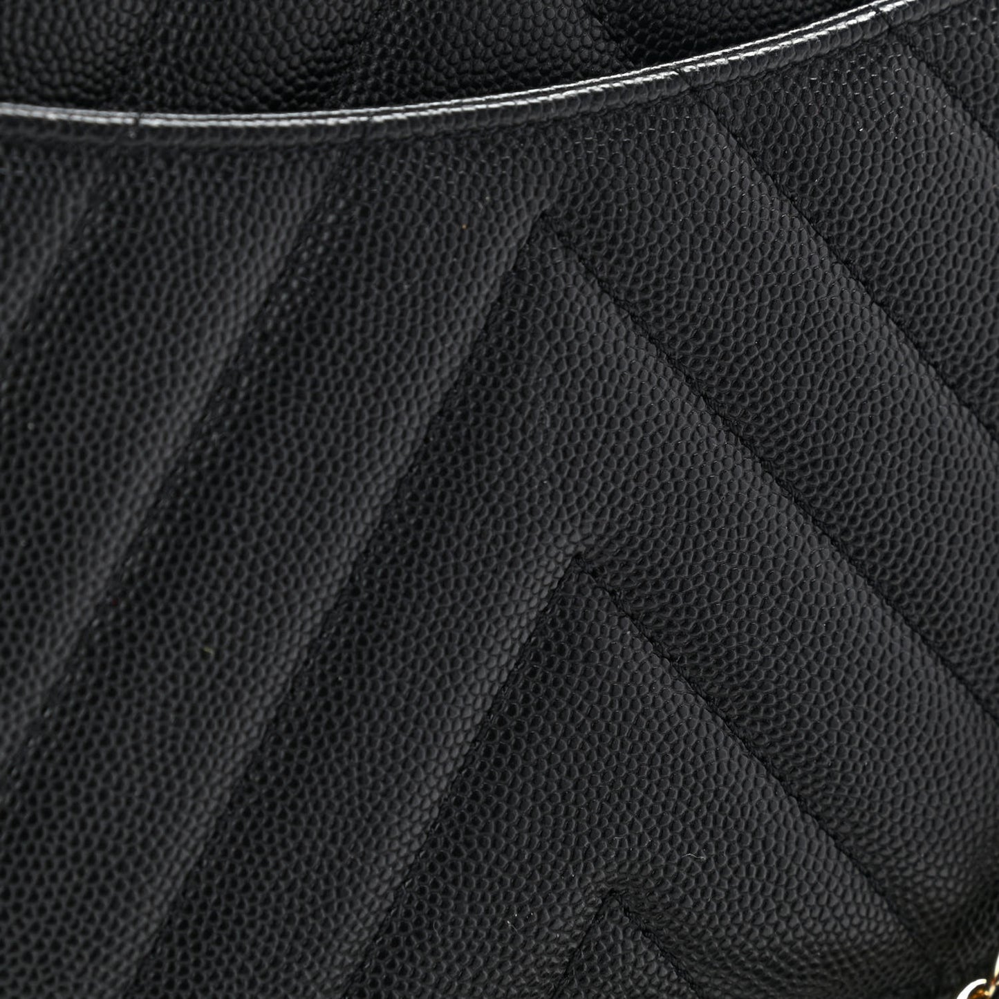 Caviar Chevron Quilted Small Coco Handle Flap Black