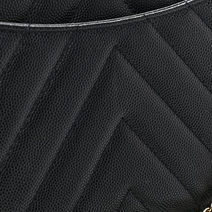 Chanel Caviar Chevron Quilted Small Coco Handle Flap Black 10 of 11