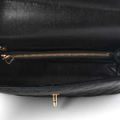 Chanel Caviar Lizard Embossed Quilted Small Coco Handle Flap Black 5 of 9
