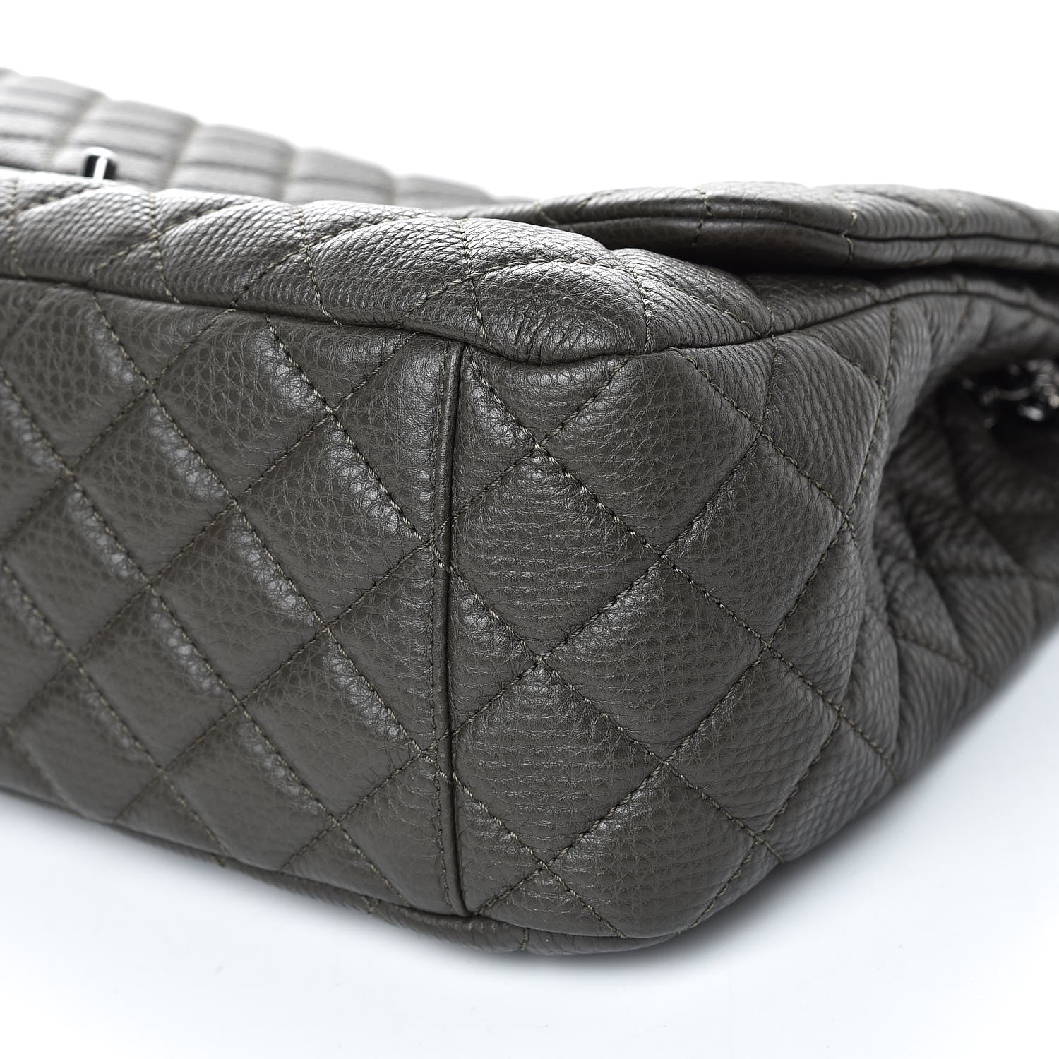 Chanel Calfskin Quilted Small XXL Travel Flap Bag Khaki 9 of 10