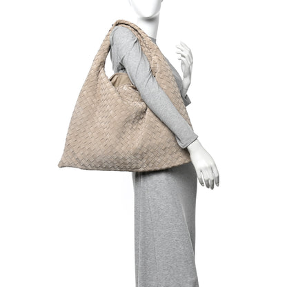 Bottega Veneta Suede Intrecciato Large Hop Mastice 2 of 10