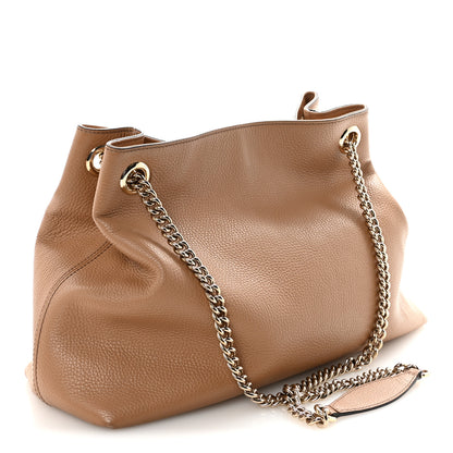 Gucci Pebbled Calfskin Medium Soho Chain Shoulder Bag Camelia 3 of 10