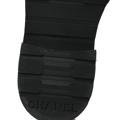 Chanel Shiny Calfskin Quilted Lace Up Combat Boots 37 Black 7 of 14