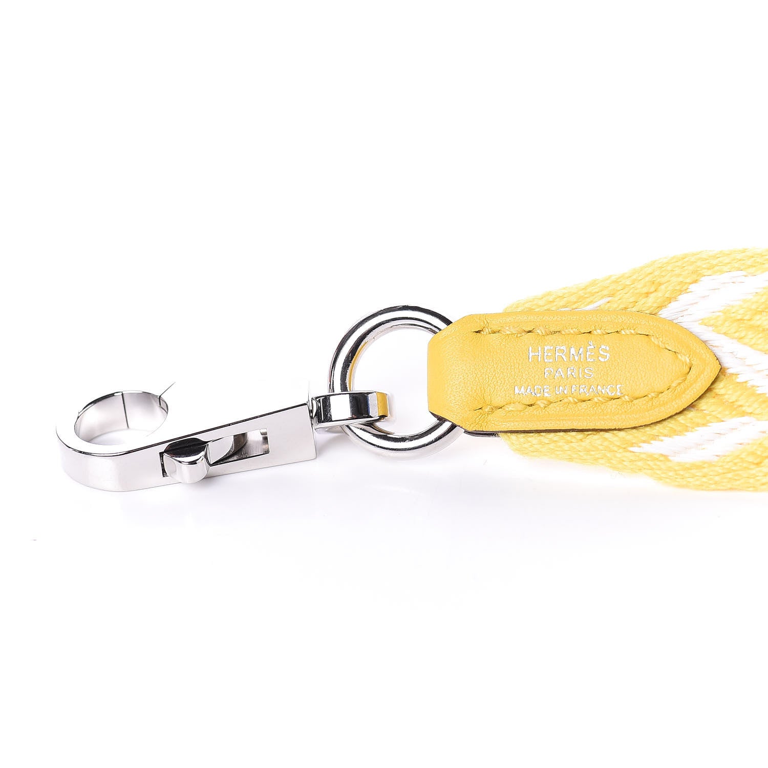 Hermes Toile Swift 25mm Sangle ZigZag Shoulder Strap Jaune de Naples White 3 of 5
