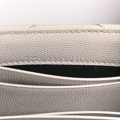 Saint Laurent Grain De Poudre Matelasse Chevron Small Monogram Envelope Wallet Crema Soft 7 of 9