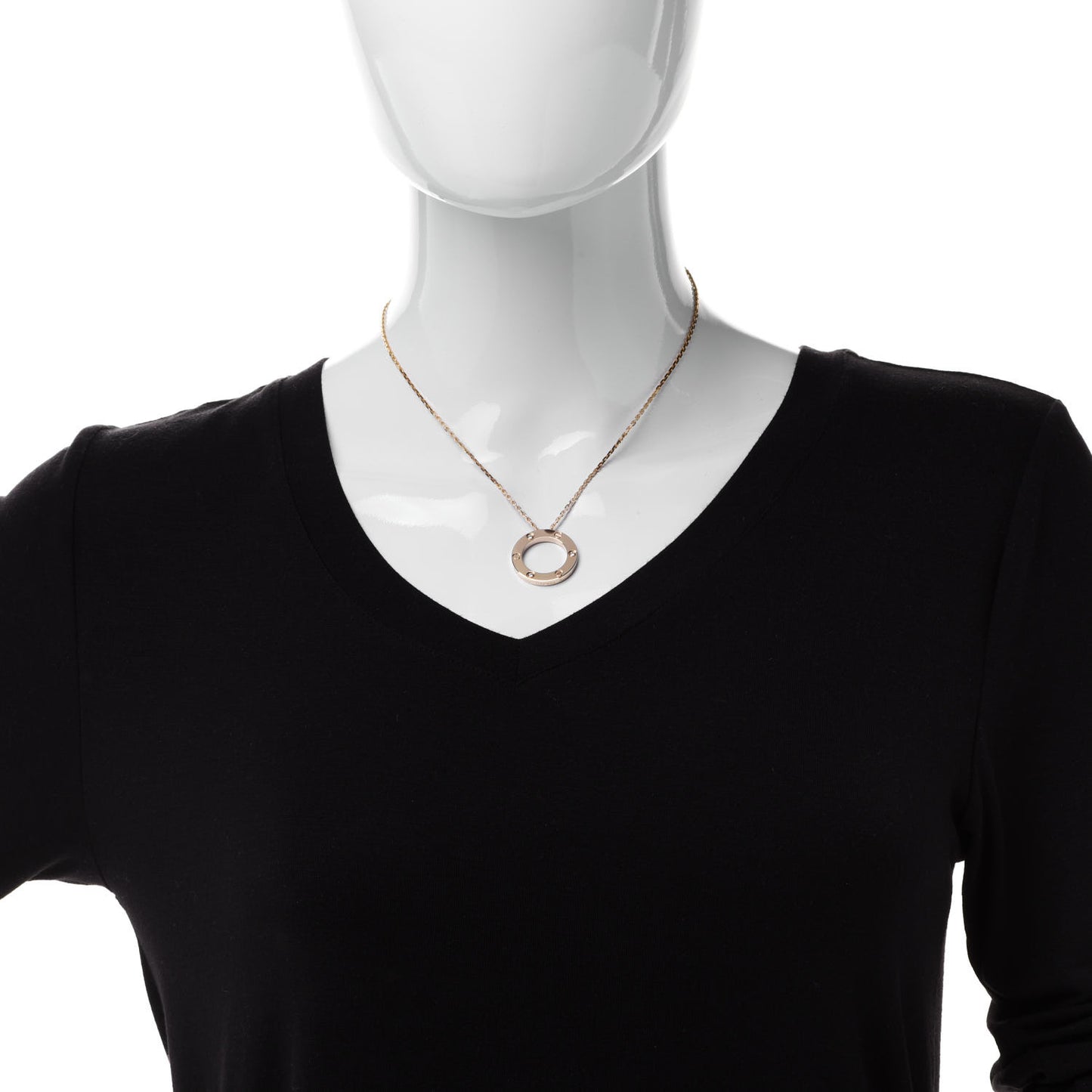 18K Yellow Gold 3 Diamonds LOVE Pendant Necklace