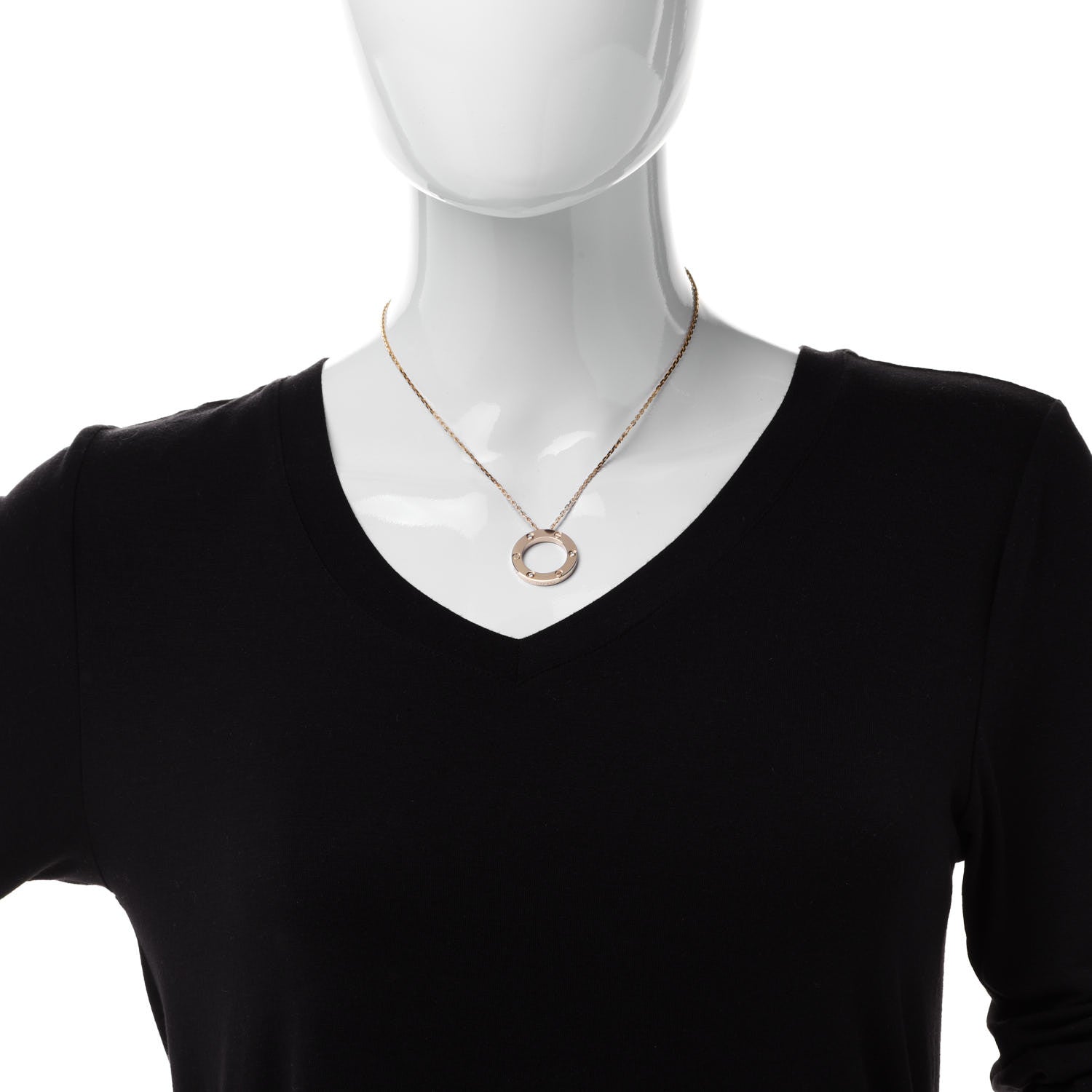 Cartier 18K Yellow Gold 3 Diamonds LOVE Pendant Necklace 2 of 7