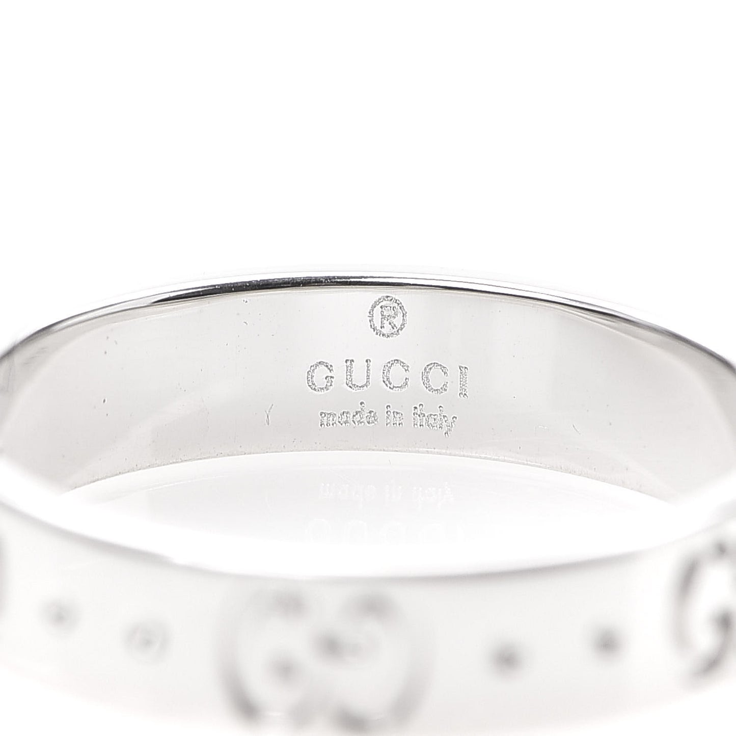 18K White Gold 4mm Icon Thin Band Ring 51 5.75