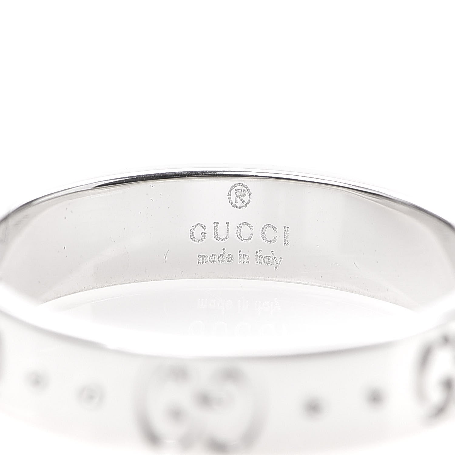 Gucci 18K White Gold 4mm Icon Thin Band Ring 51 5.75 4 of 5