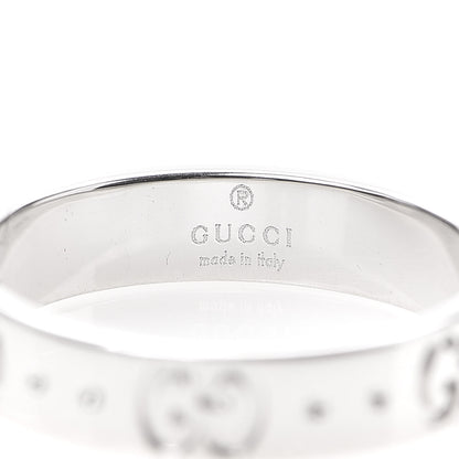 Gucci 18K White Gold 4mm Icon Thin Band Ring 51 5.75 4 of 5