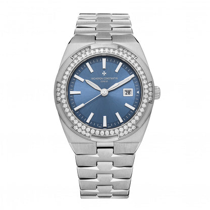 Vacheron Constantin Stainless Steel Diamond Bezel 33mm Overseas Quartz Watch Blue 1205V/100A-B590 1 of 5