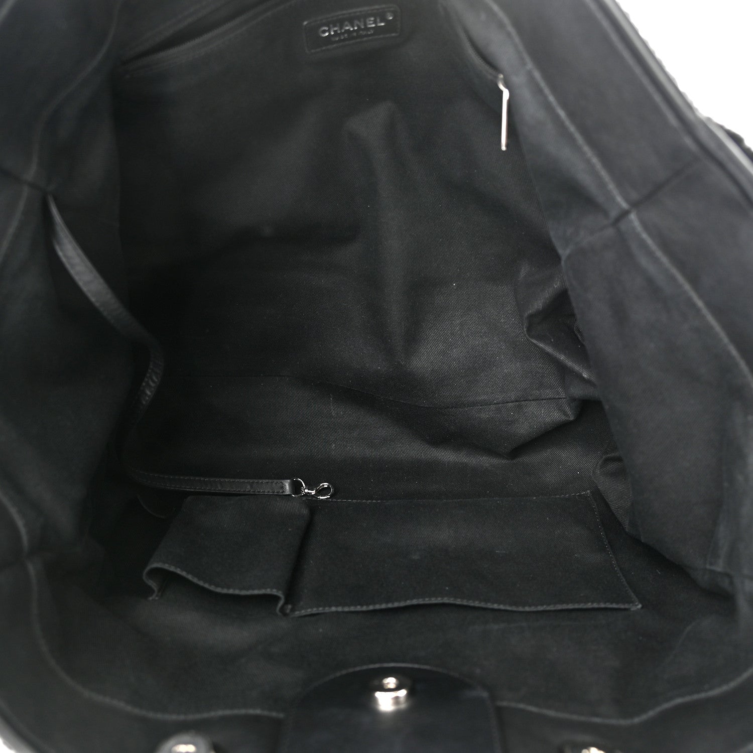 Chanel Shearling Large Deauville Tote Black 5 of 10