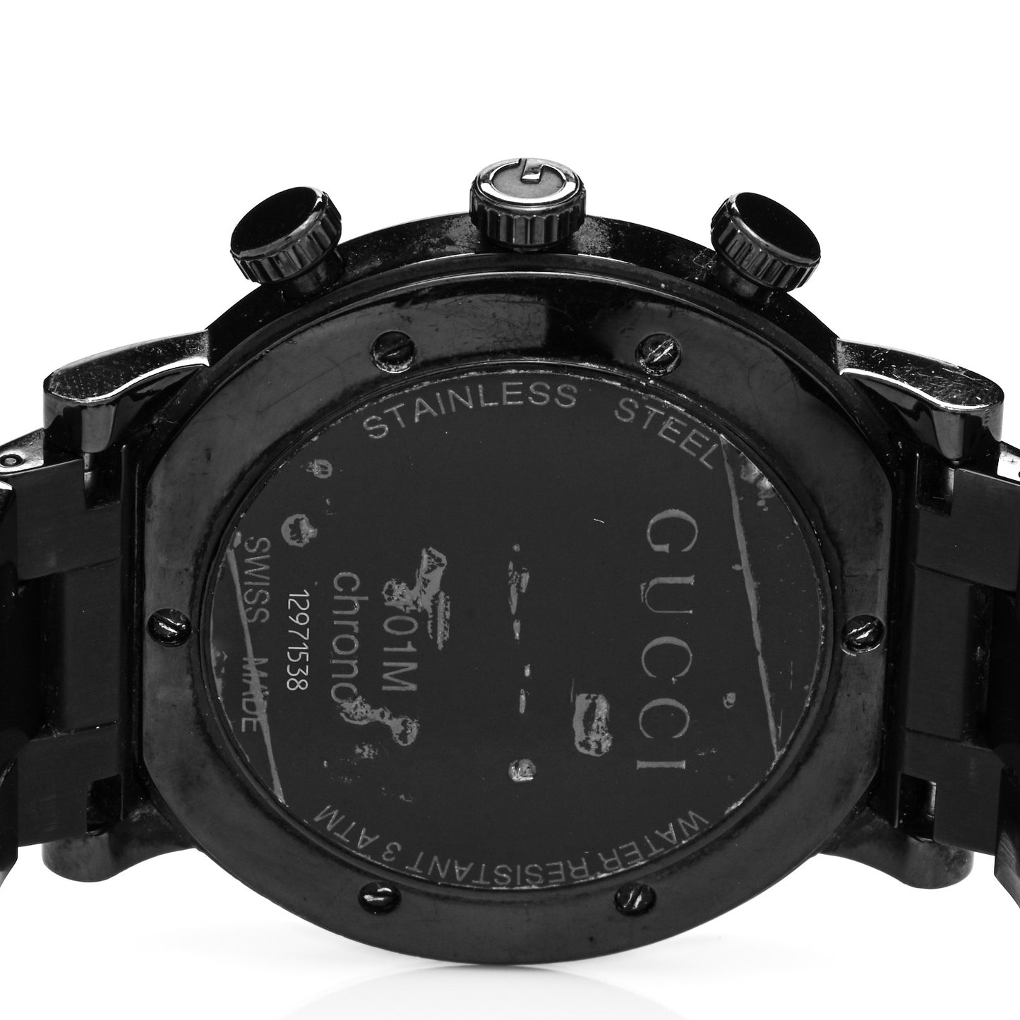 PVD Stainless Steel Diamond 44mm G-Chrono Quartz Watch Black