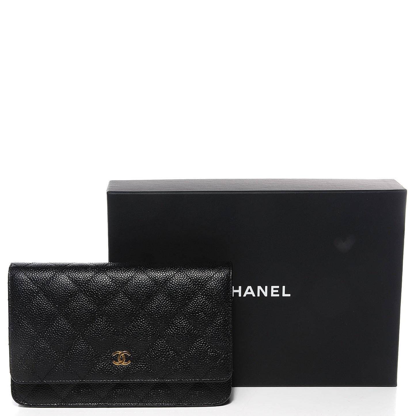 Caviar Quilted Wallet On Chain WOC Black