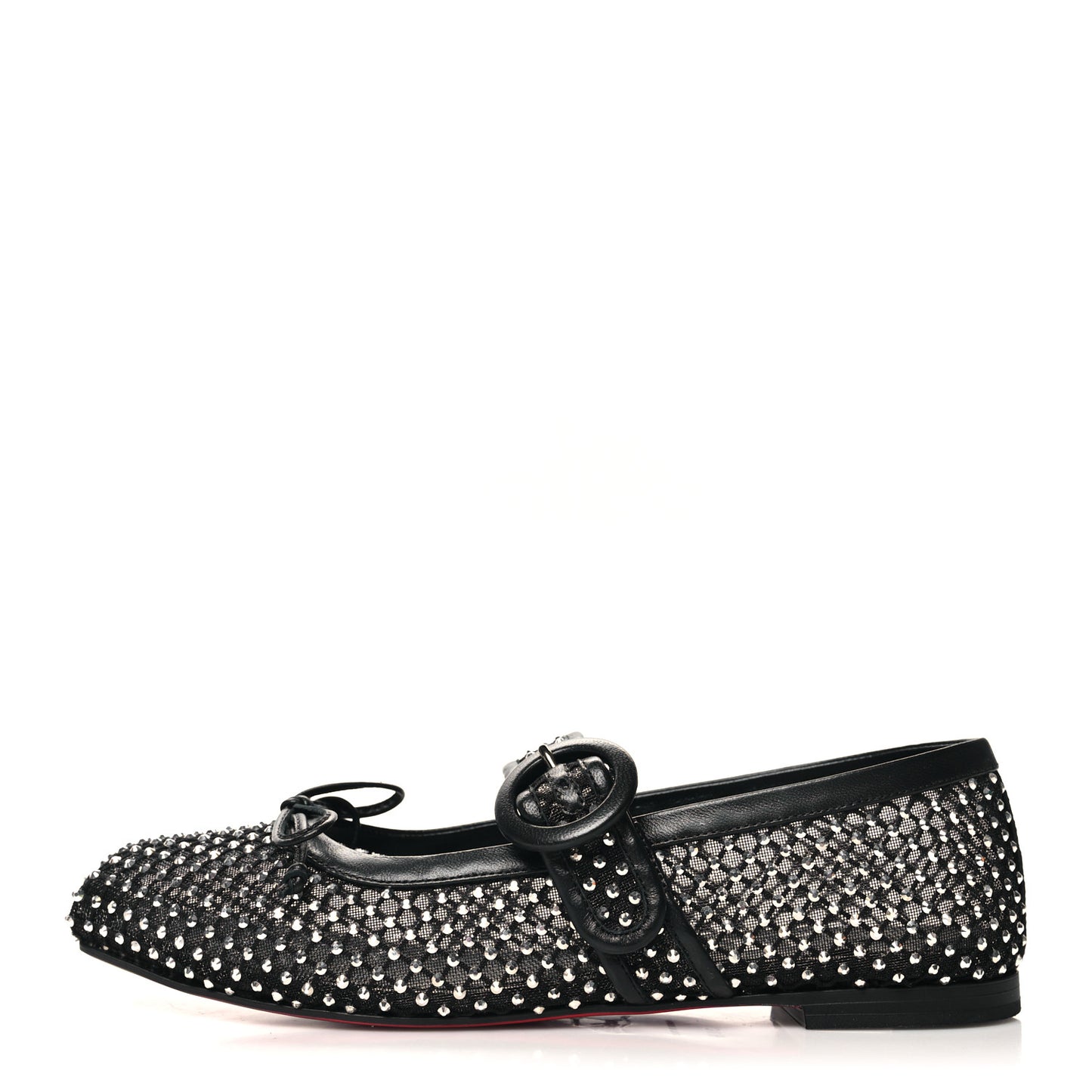Crystal Mamastrapitina Strass Mesh Ballerina Flats 36.5 Black
