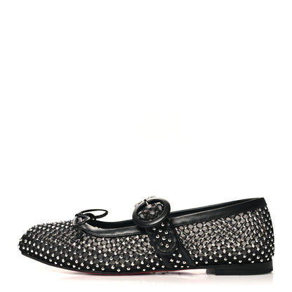Christian Louboutin Crystal Mamastrapitina Strass Mesh Ballerina Flats 36.5 Black 1 of 8