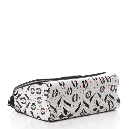 Louis Vuitton Calfskin Graphic Print Twist Shoulder Bag MM White Black 5 of 13