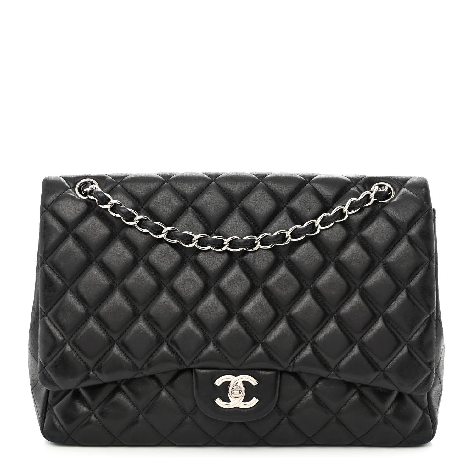 Chanel Lambskin Quilted Maxi Single Flap Black 1 of 13