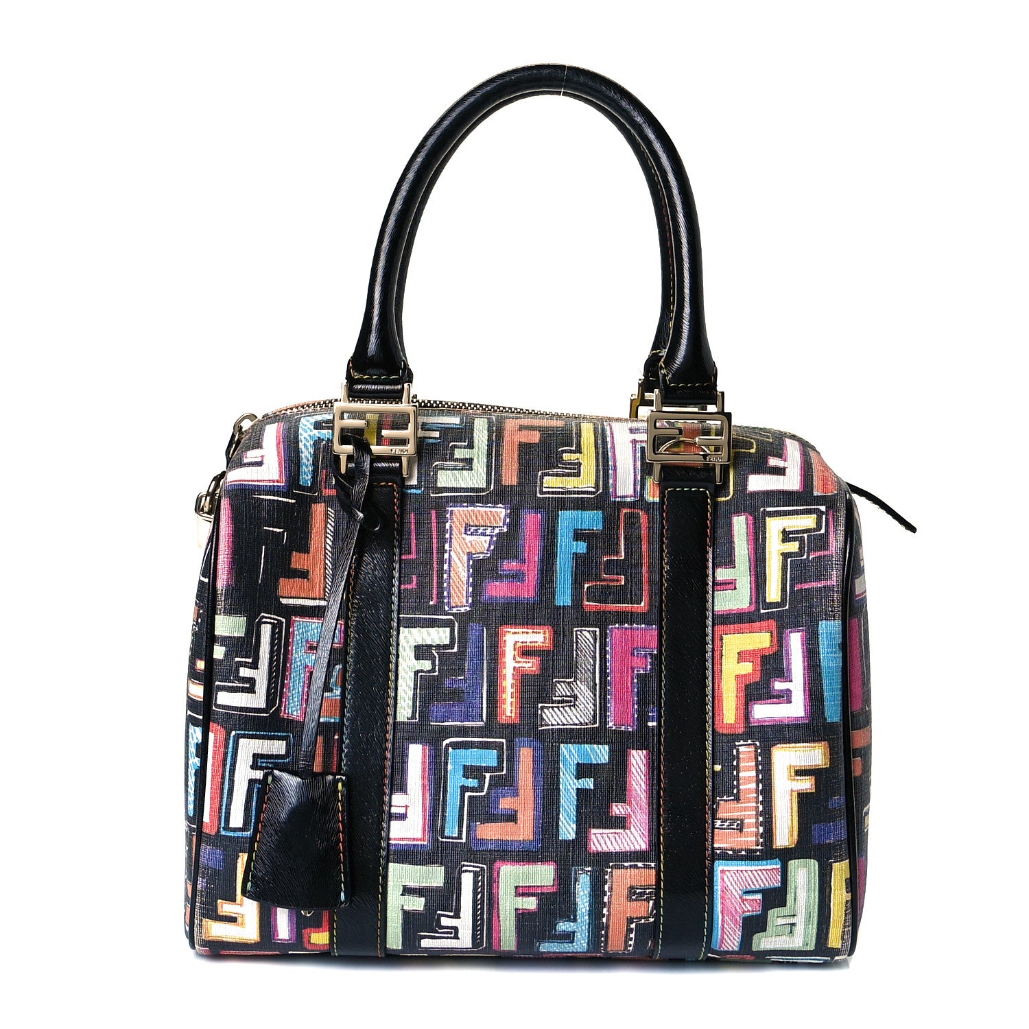 Fendi Zucca Spalmati Vitello FF Multicolor Forever Boston Multicolor Black 1 of 8