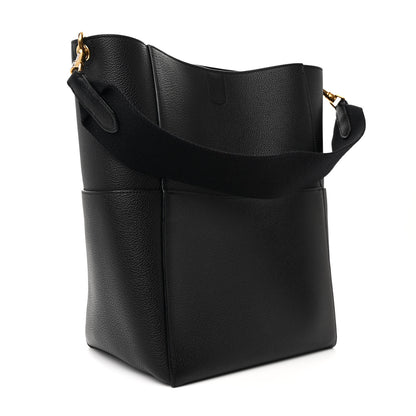 Celine Soft Grained Calfskin Sangle Bucket Bag Black 3 of 13
