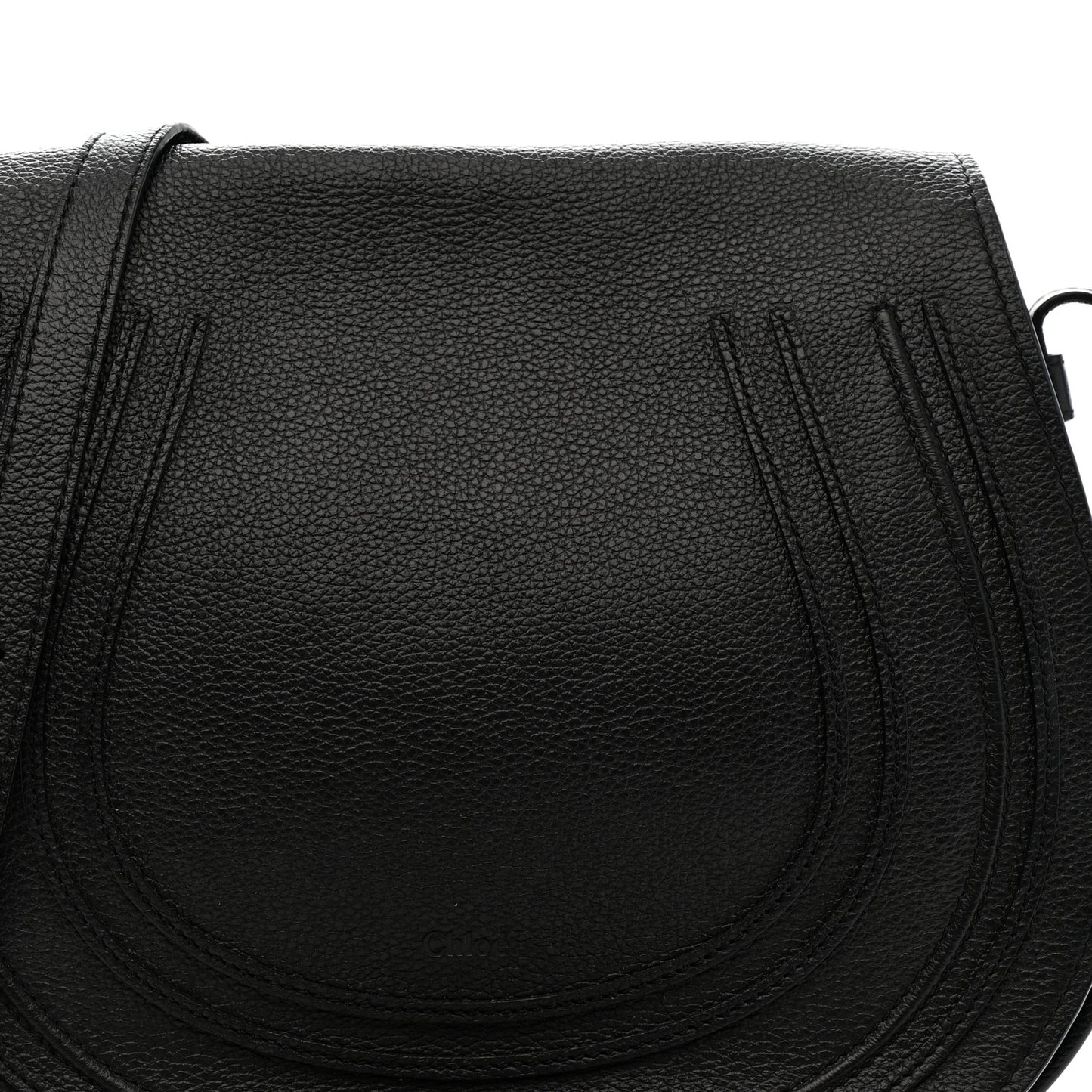 Calfskin Medium Marcie Round Crossbody Bag Black