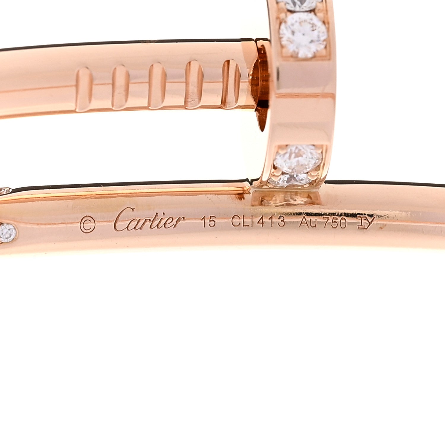 Cartier 18K Pink Gold Diamond Juste Un Clou Bracelet 15 3 of 5