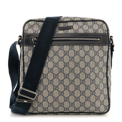 Gucci GG Plus Monogram Selleria Calfskin Medium Messenger Bag Beige Blue 1 of 16