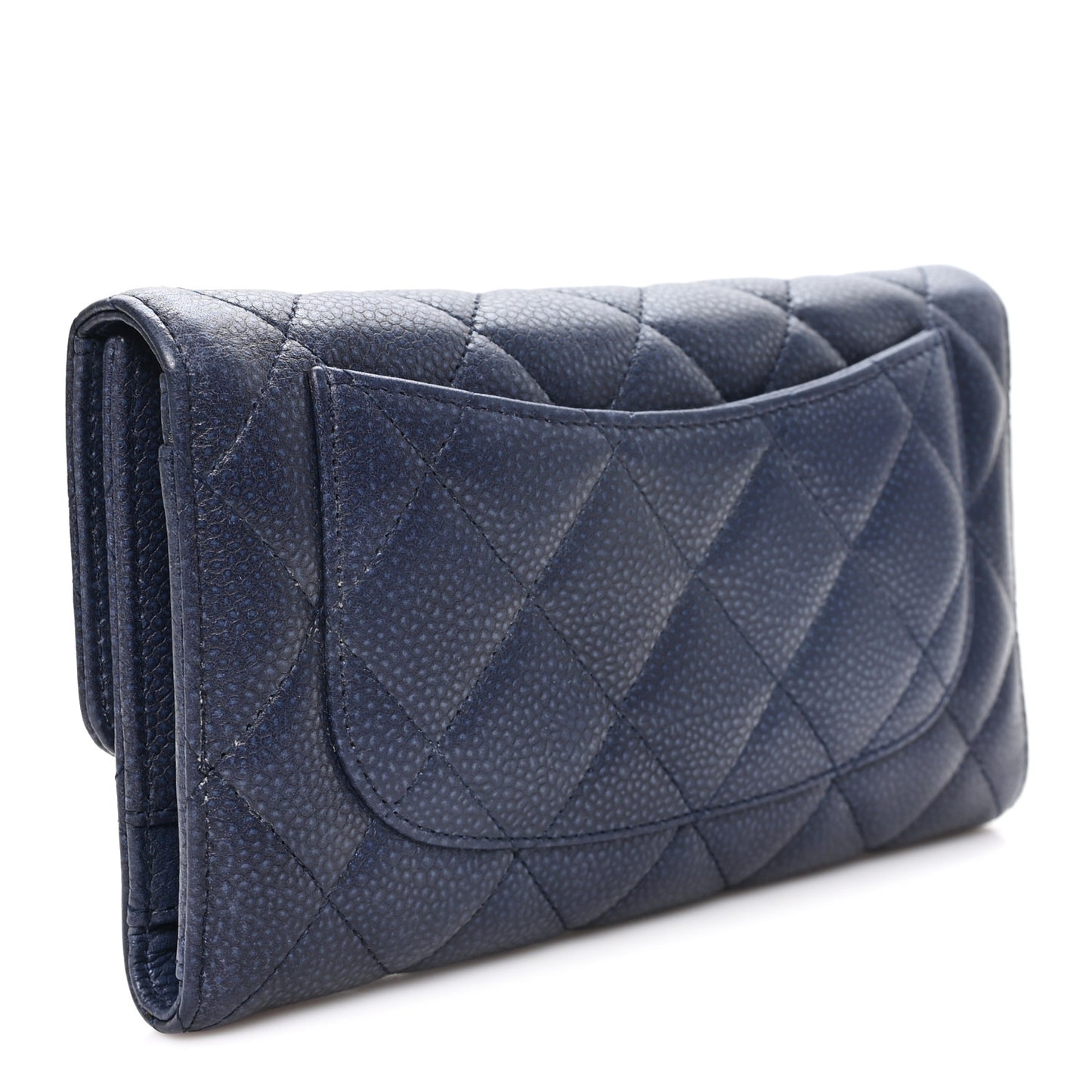 Caviar Quilted Reissue Long Flap Wallet Navy