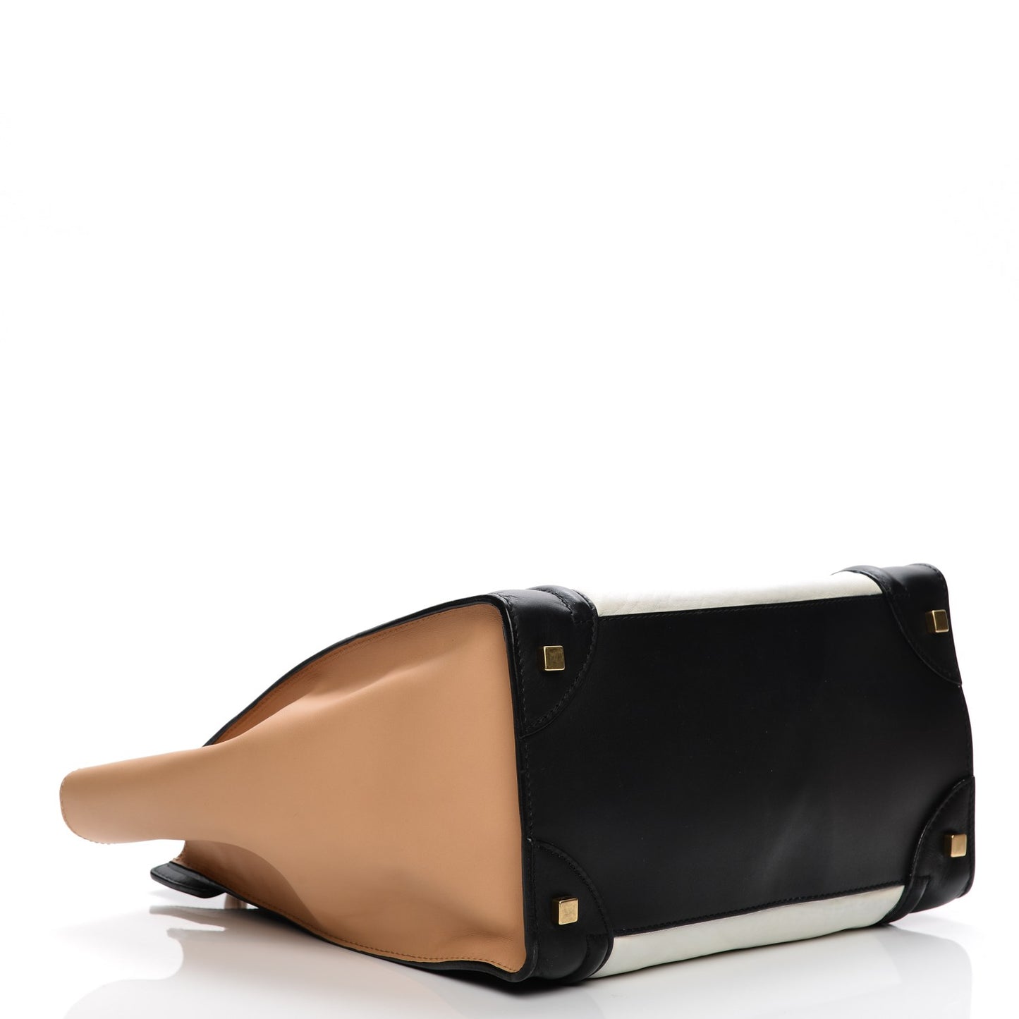 Shrunken Lambskin Mini Tri-Color Luggage White