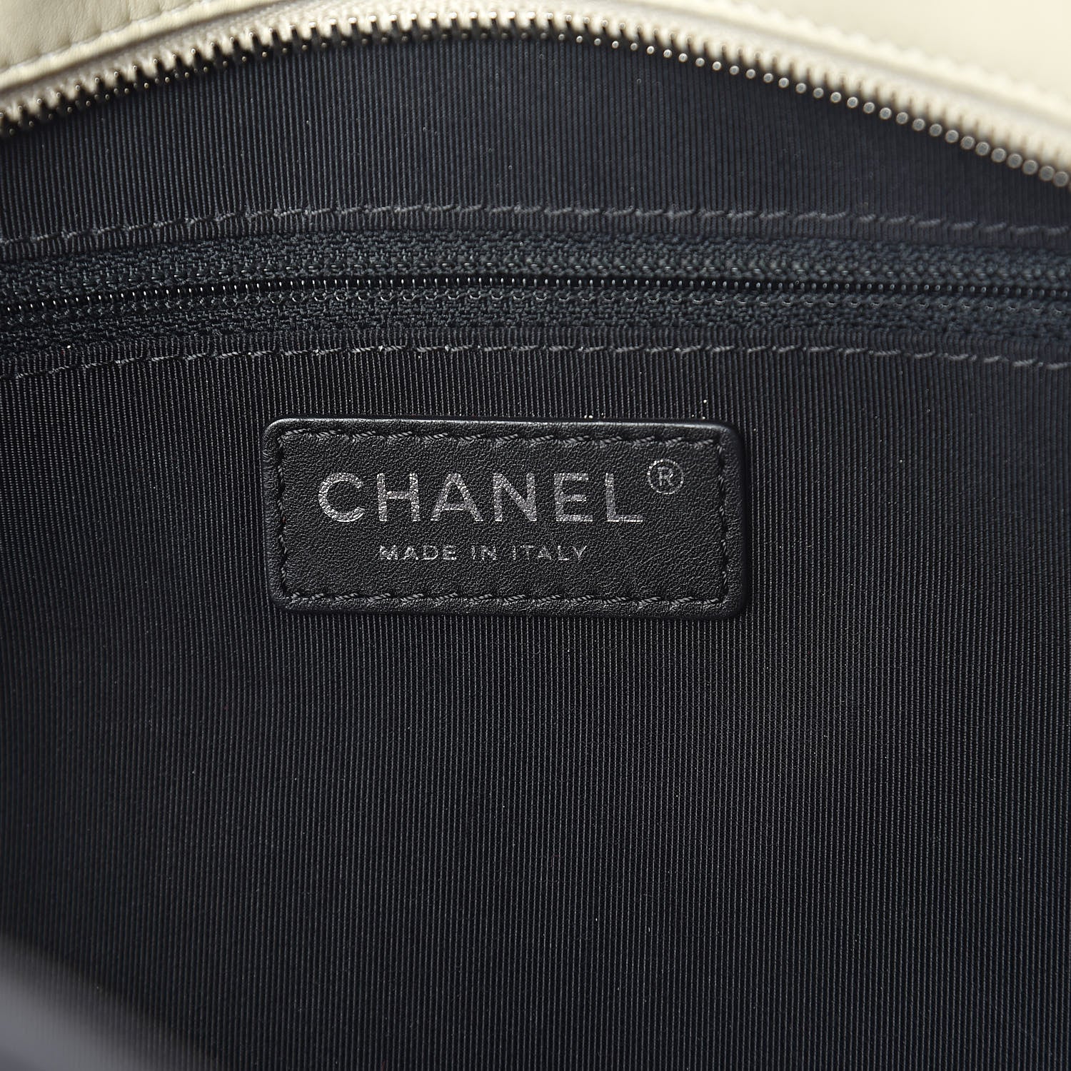 Chanel Calfskin Quilted Feather Weight Bowling Bag Black Beige 6 of 12