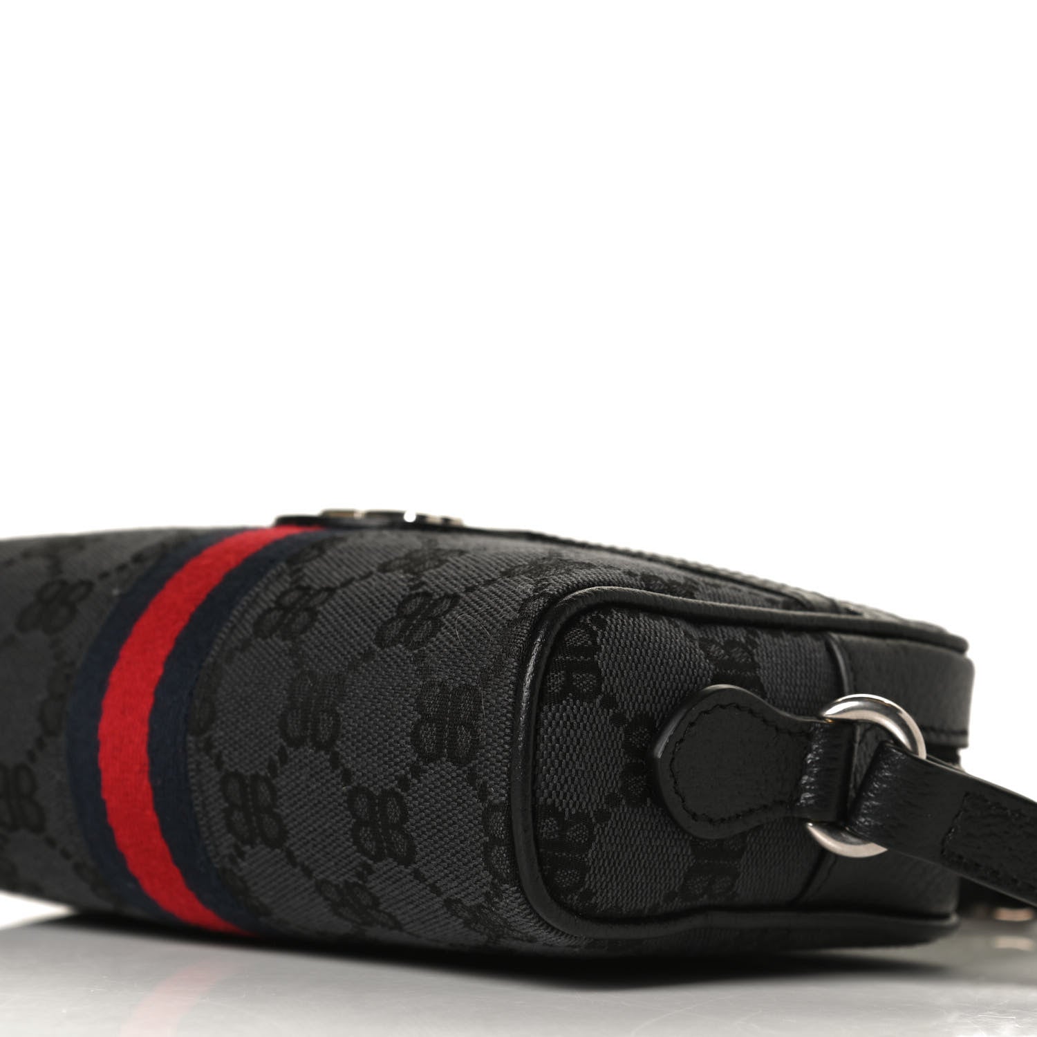 Gucci X BALENCIAGA BB Monogram Web Mini Ophidia Shoulder Bag Black 10 of 13