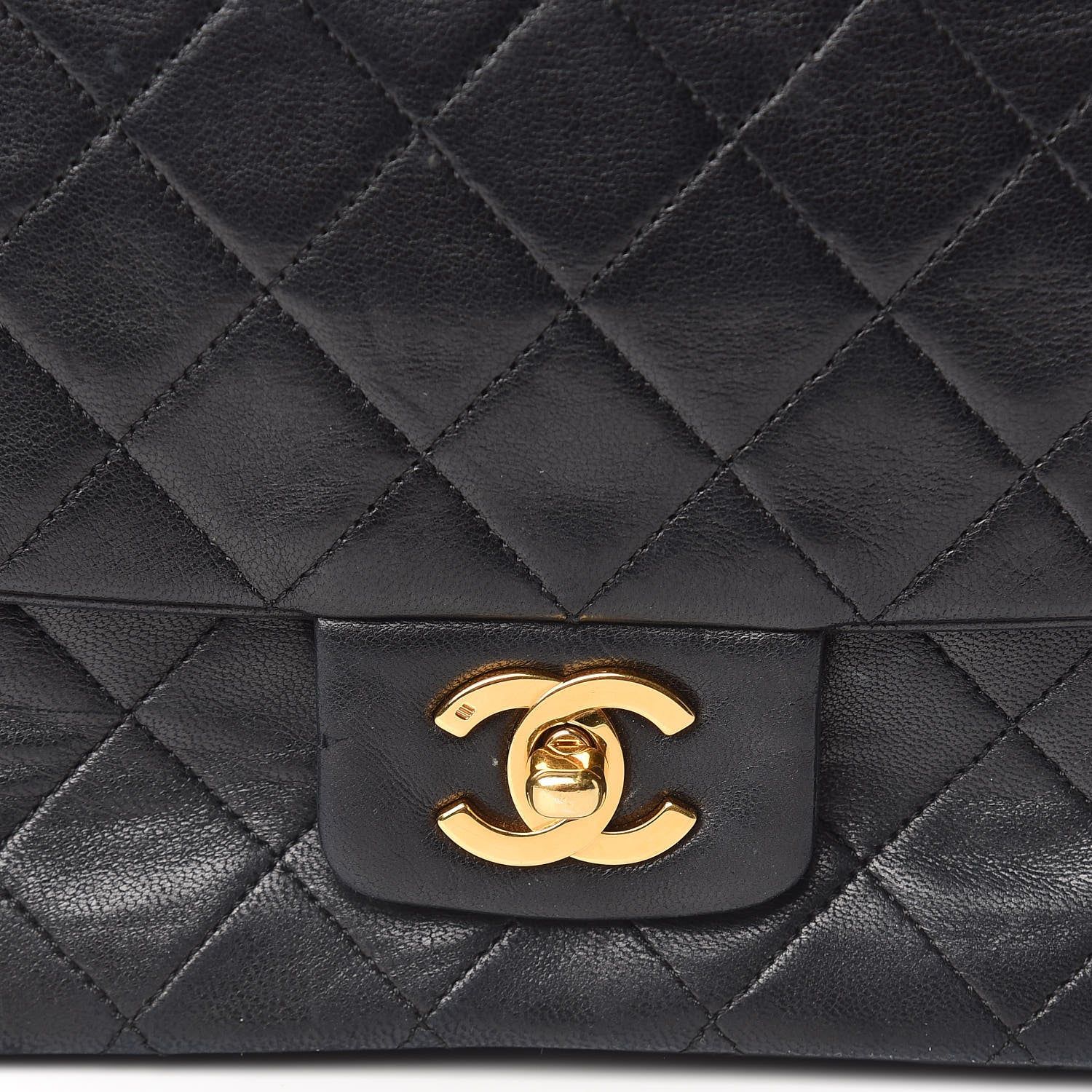 Chanel Lambskin Quilted Medium Single Flap Black 12 of 13