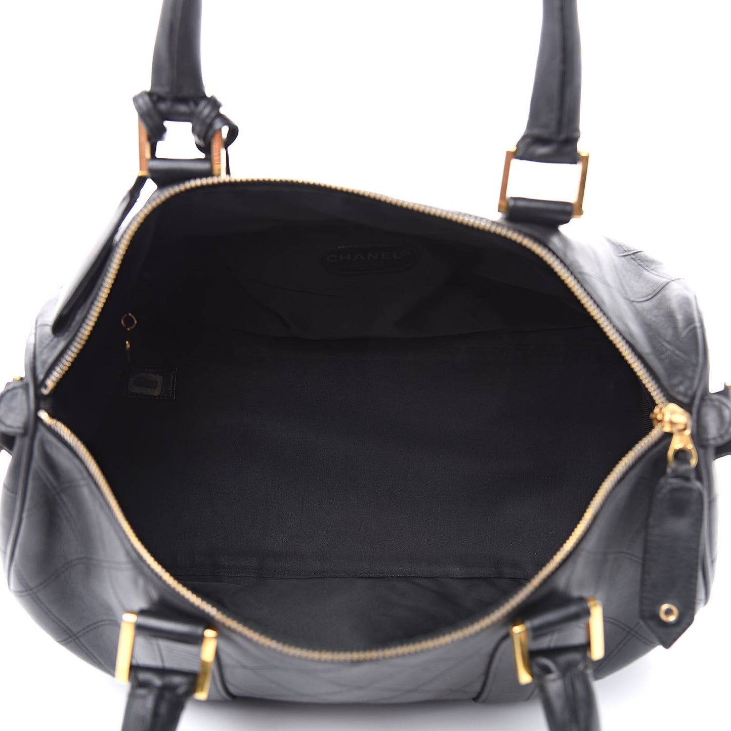 Calfskin Stitched CC Boston Black