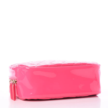Chanel Patent Quilted Medium Curvy Pouch Cosmetic Case Pink 3 of 9