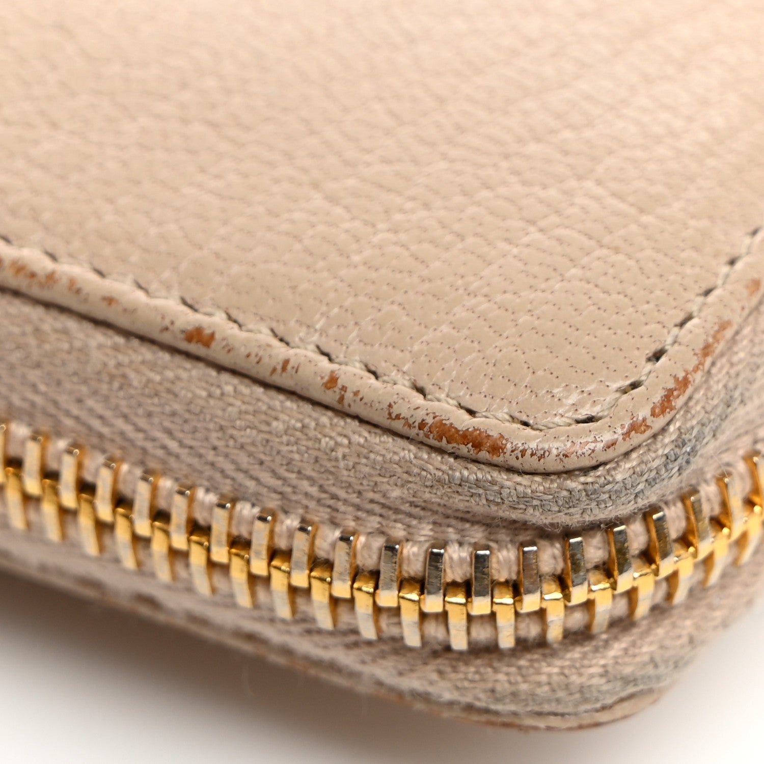 Balenciaga Chevre Gold Metallic Edge Hardware Continental Zip Around Wallet Beige Sable 15 of 17