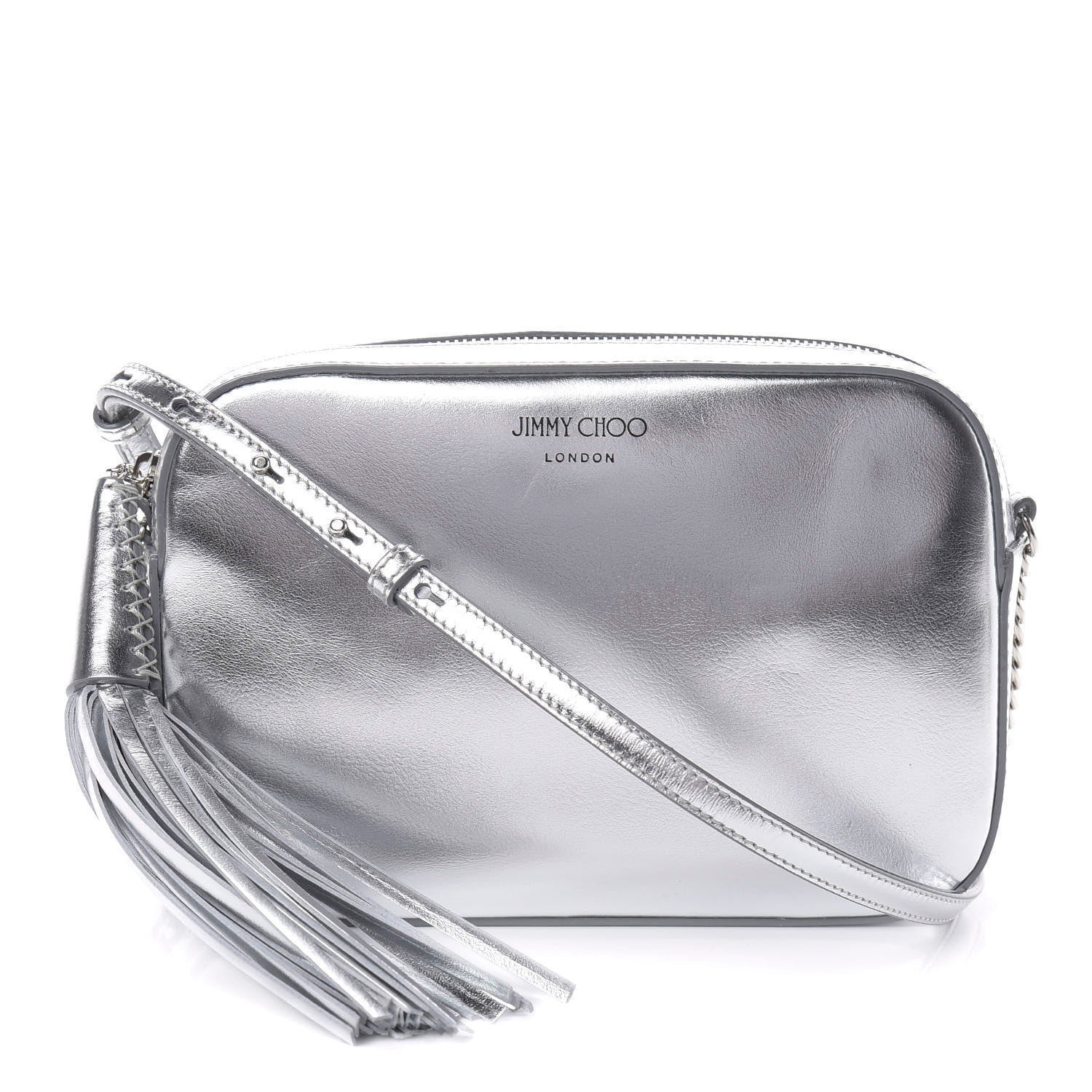 Jimmy Choo Metallic Calfskin Athini Camera Bag Silver 1 of 10