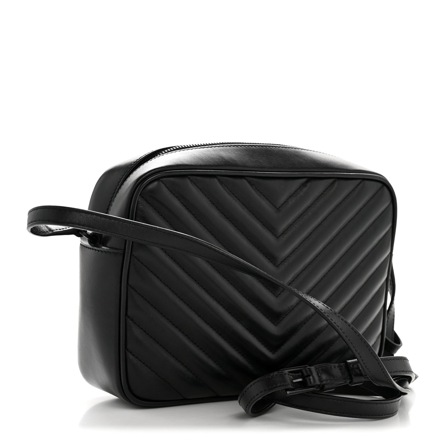 Calfskin Matelasse Monogram Monochrome Lou Camera Bag Black